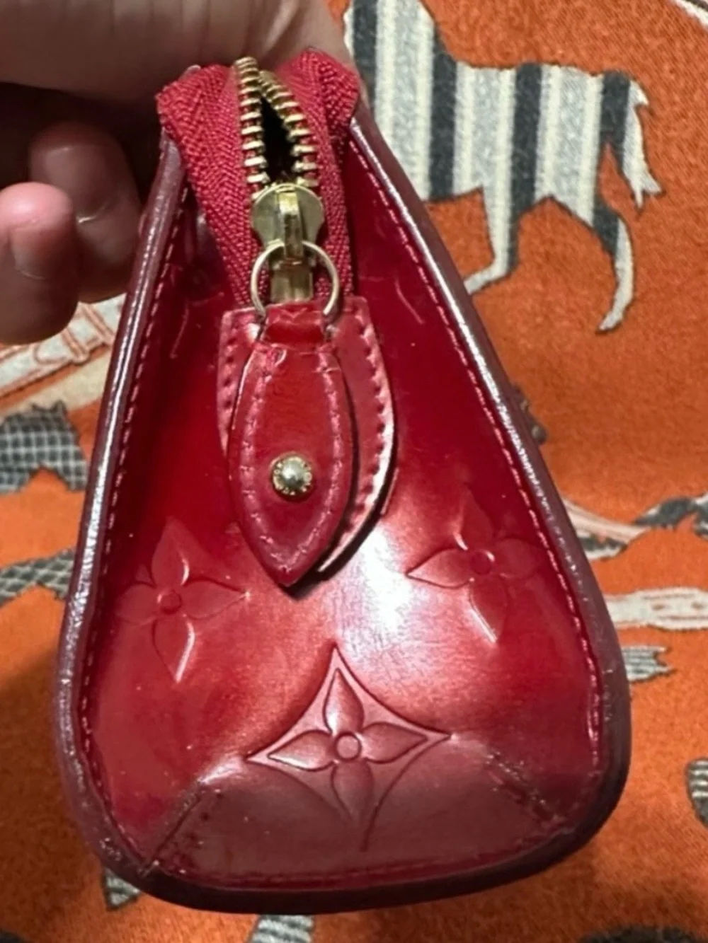 Louis Vuitton Red Pomme d’Amour color Monogram Patent Leather handbag